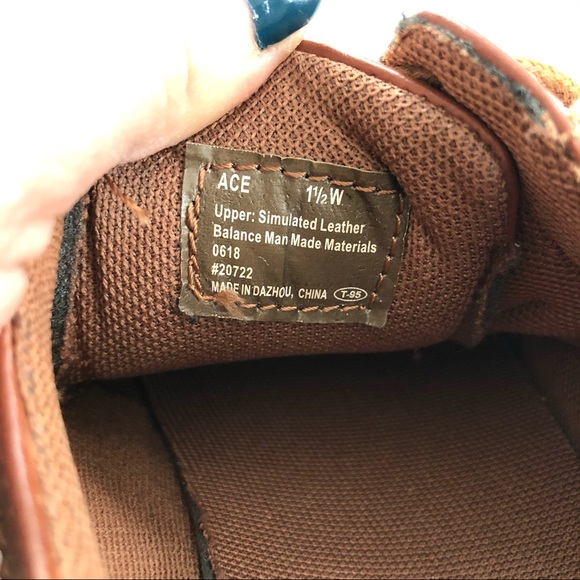 Deer Stags “Ace” Style Lace Up Brown Boys Shoes - Picture 7 of 10